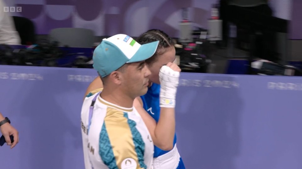 Turdibekova appeared to leave the ring in tears