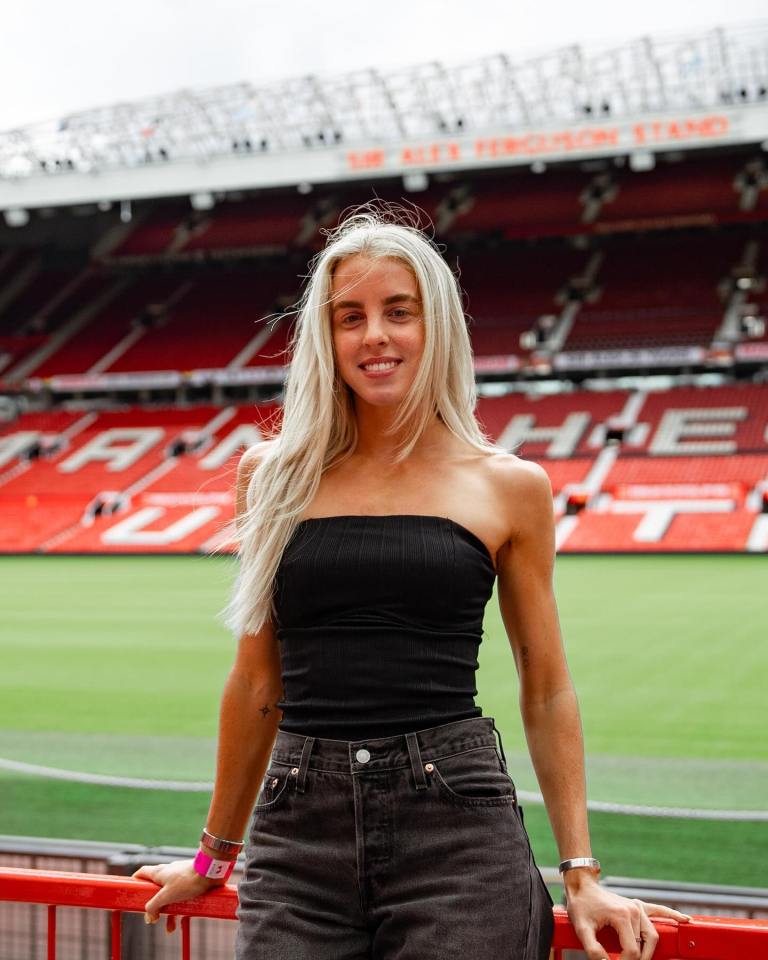 The Manchester United star at her beloved Old Trafford