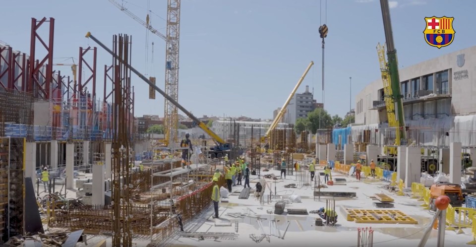 a construction site with a fcb logo on it