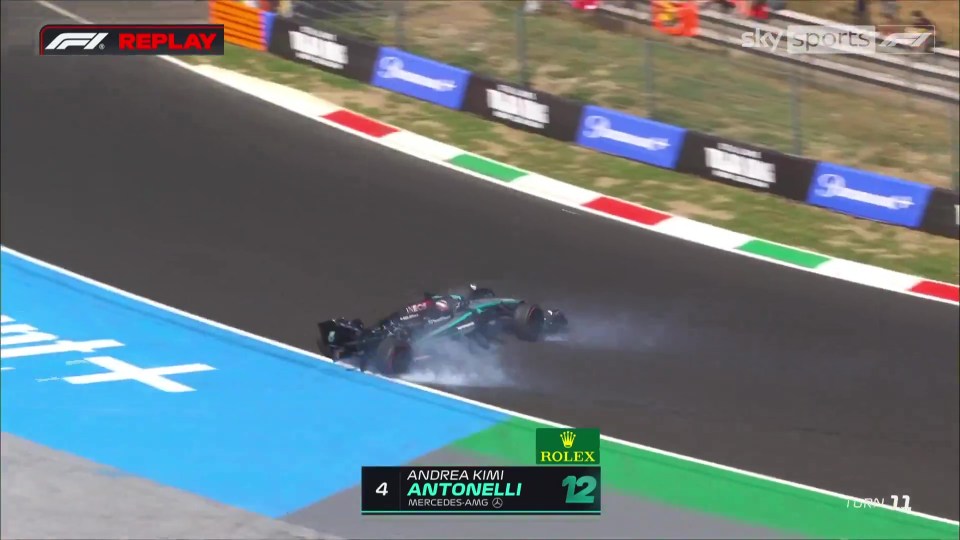 Andrea Kimi Antonelli spun out during the first practice session at the Italian GP