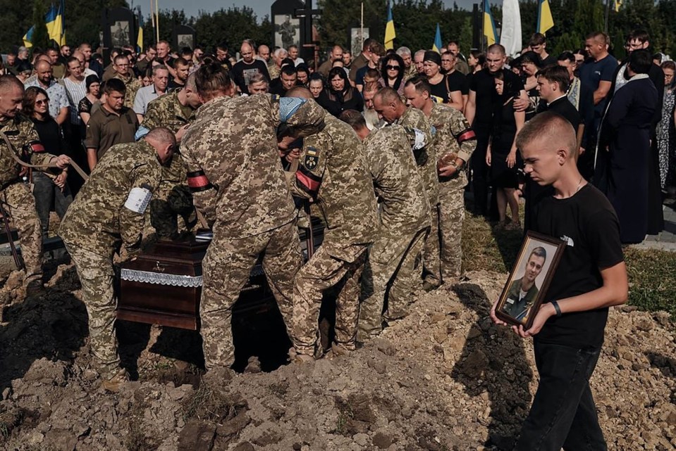 The moment Oleksiy was buried