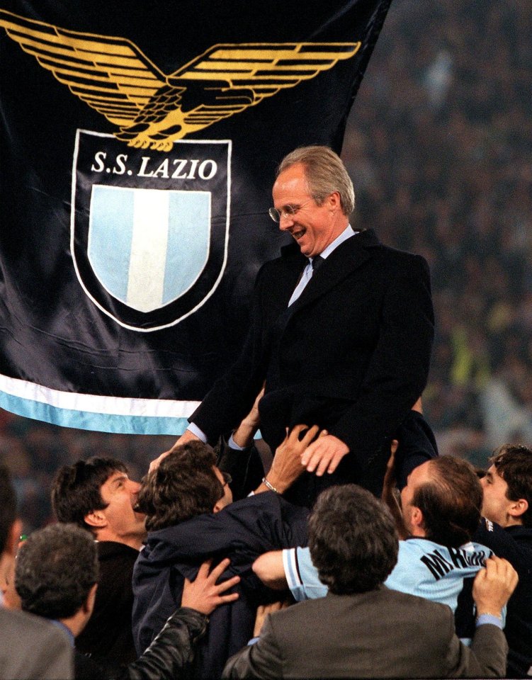 Sven-Goran Eriksson had a hugely successful spell in charge of Lazio, winning the league and cup Double in 2001 - the last time the Italian club lifted the title