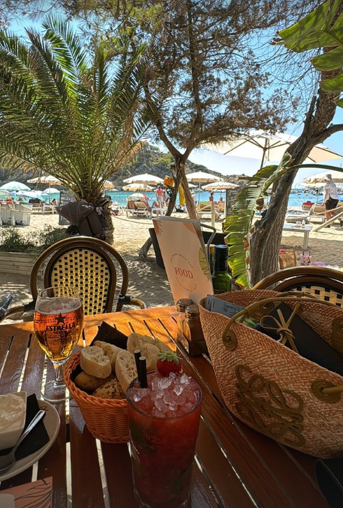 The couple have been enjoying tasty meals by the sea