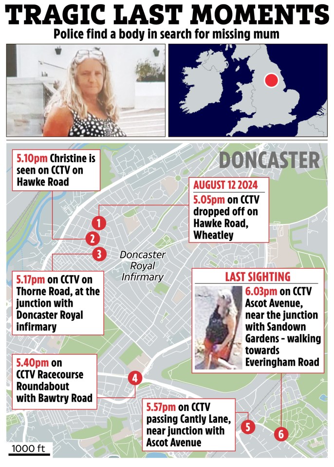 a map showing the tragic last moments of a missing woman