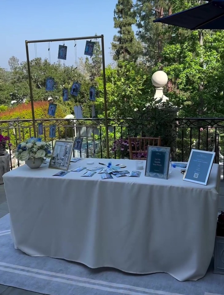 a table with a sign that says ' i love you ' on it