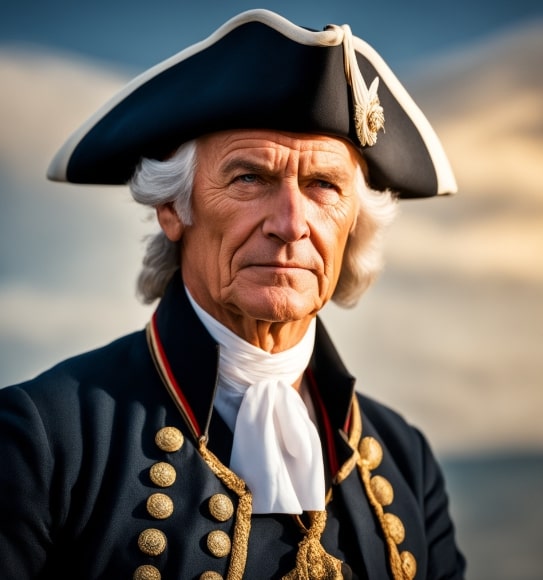 a man wearing a pirate hat looks at the camera