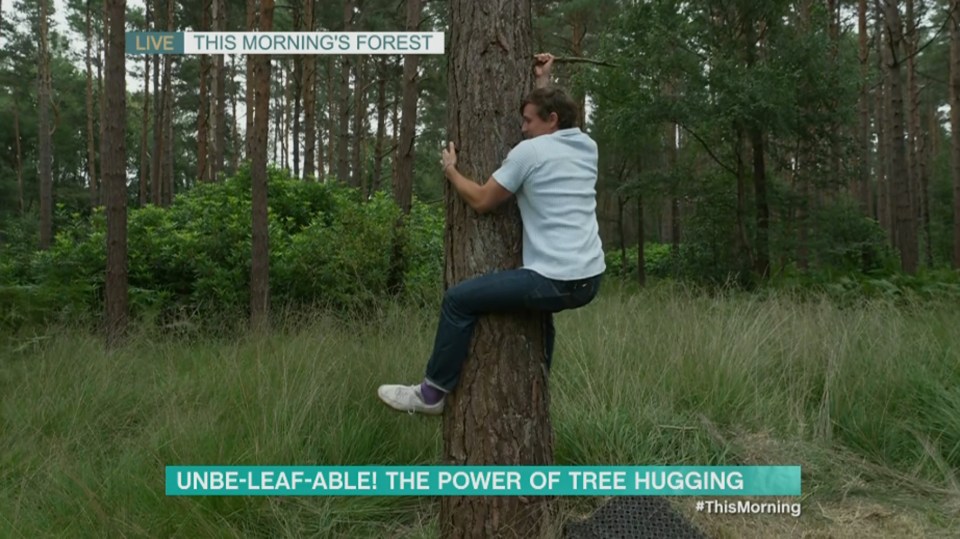 Will showed off his tree hugging skills much to the amusement of viewers