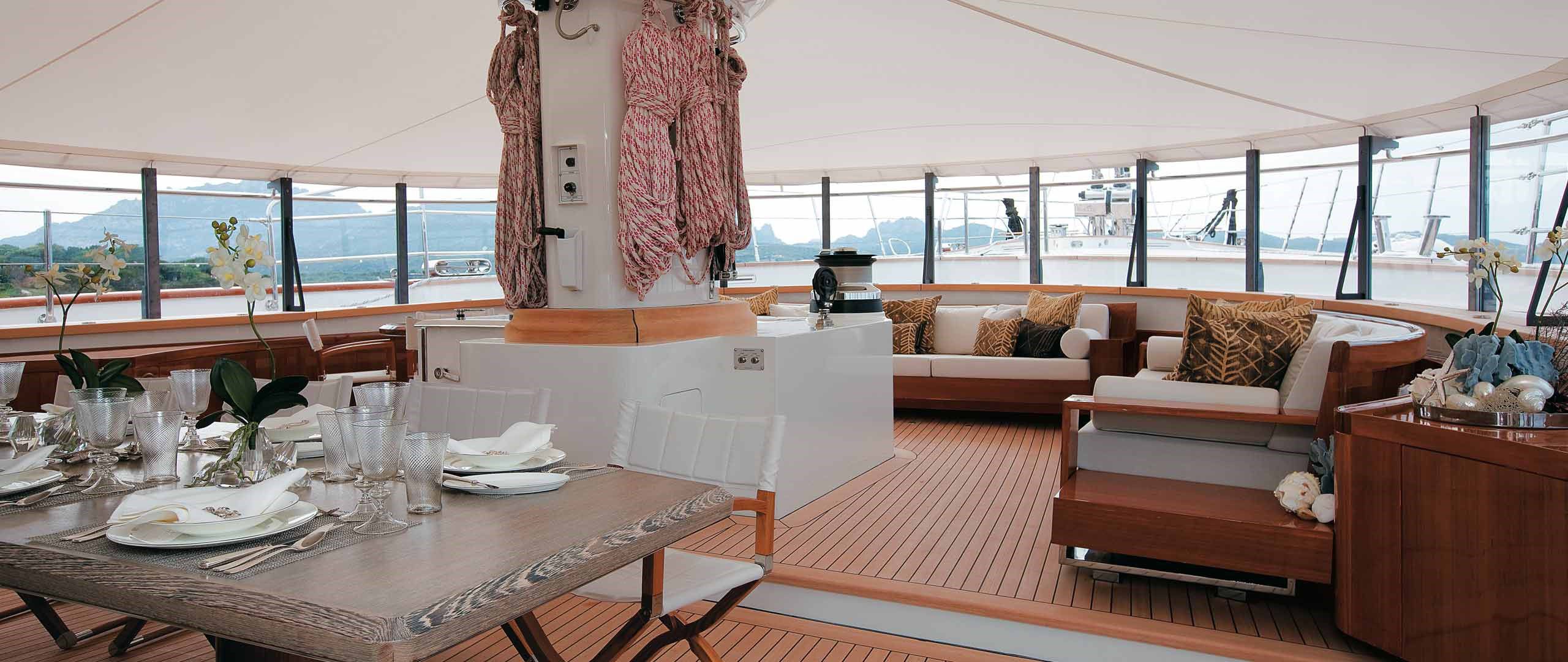 The interior of the yacht Hannah and her parents were on