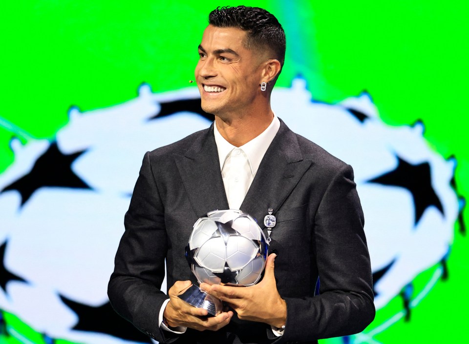 Ronaldo received the honour at the Champions League draw