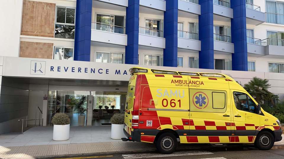 Paramedics arrive to the scene at Reverence Mare Hotel in Palma Nova