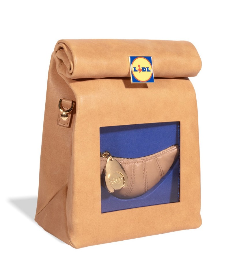 a brown bag with a lidl logo on it