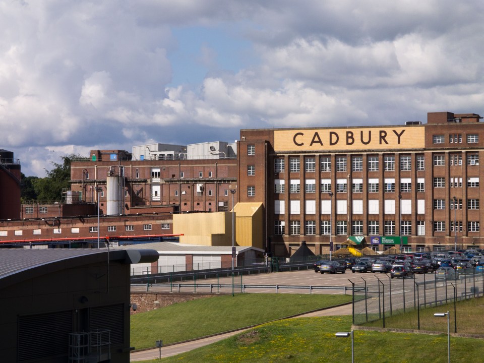 a large building with the word cadbury on it