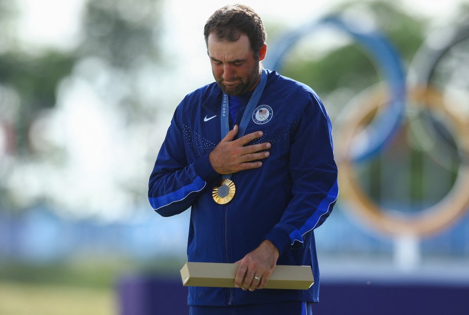 American Scheffler was emotional after winning his gold medal