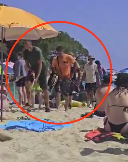 Sunseekers were relaxing on the beach in Majorca when the migrants arrived