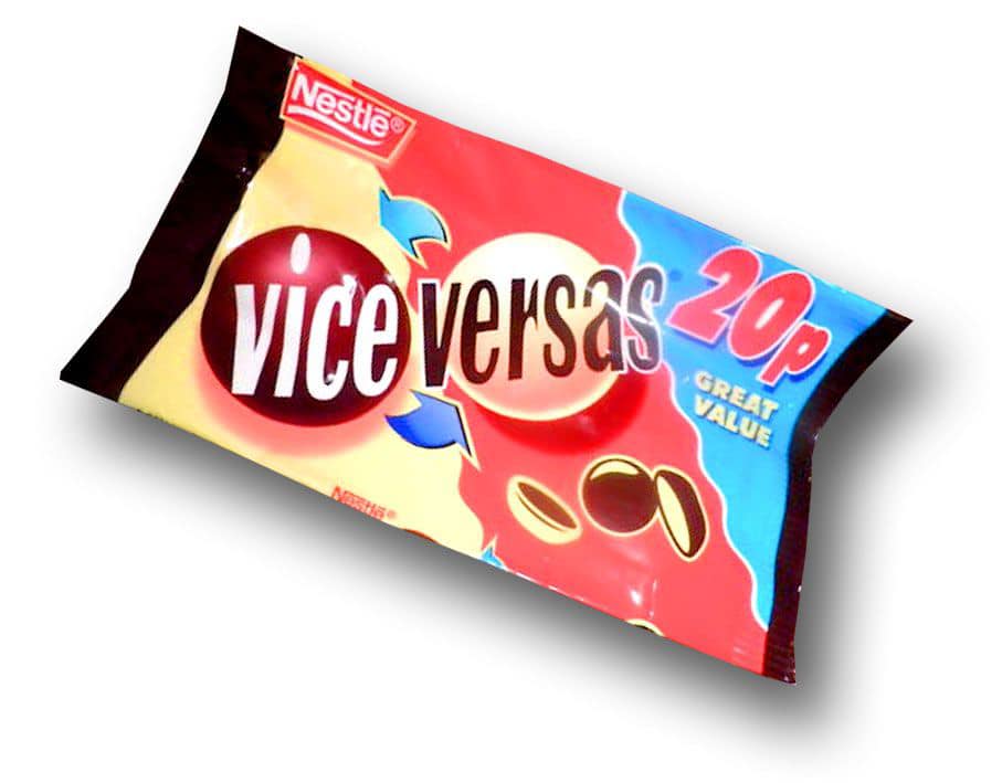 a package of nestle vice versas 20p candy