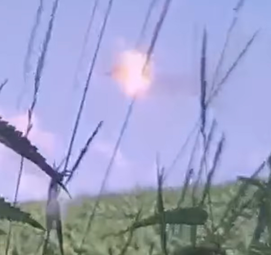 The moment a surface-to-air missile hit the attack helicopter