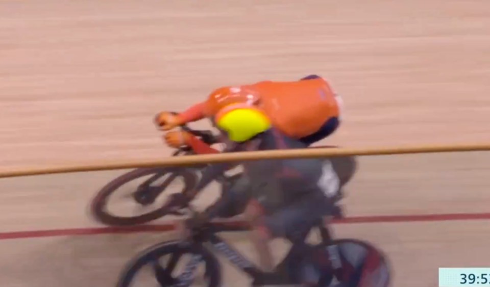 Dutch rider Jan-Willem van Schip collided with Wood as he tried to pass him