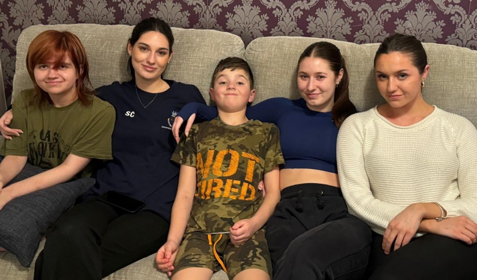 Ronnie with his sisters four days after being diagnosed in February 2024