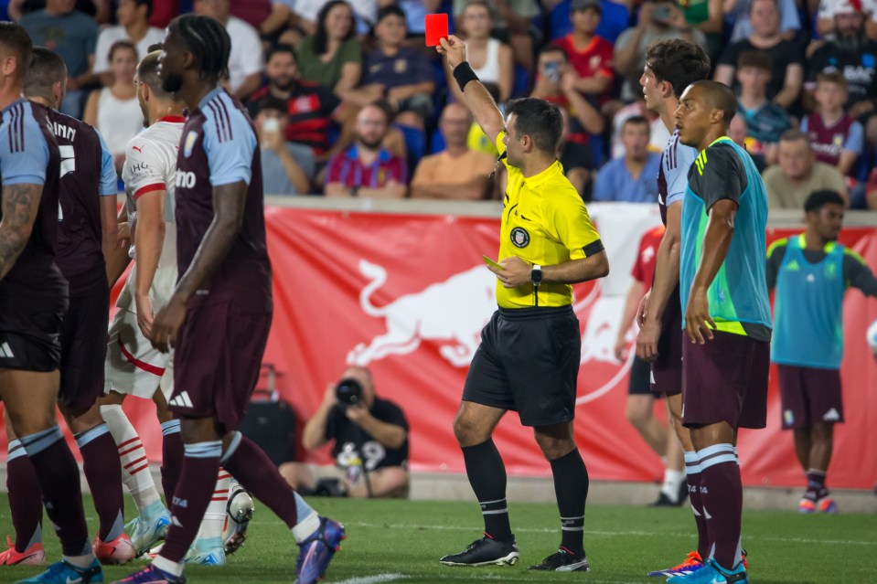 Carlos was sent off after a second yellow card during the pre-season friendly