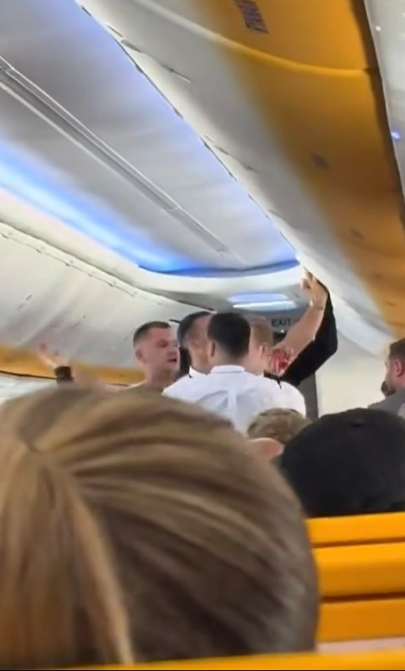 The troublesome passenger moved his hand back before slapping a steward