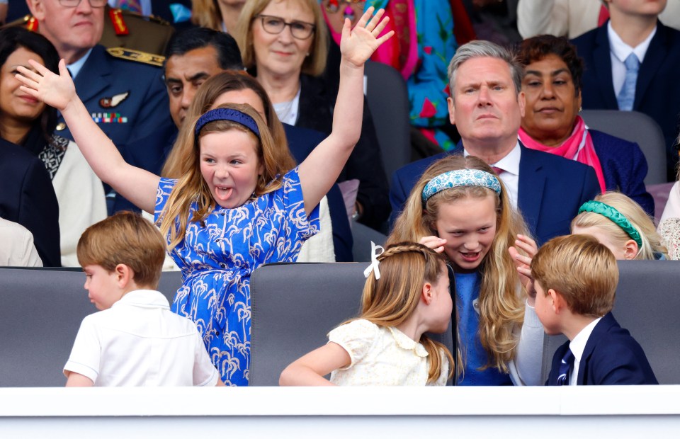 George and Charlotte chatted to Savannah at the Jubilee, while Mia pulled faces at Louis