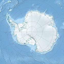 a map of antarctica with a circle in the middle of it .