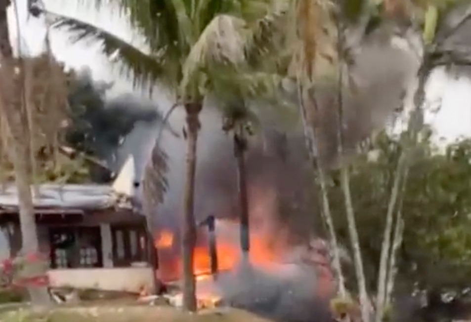 The plane crashed next to a house in Vinhedo