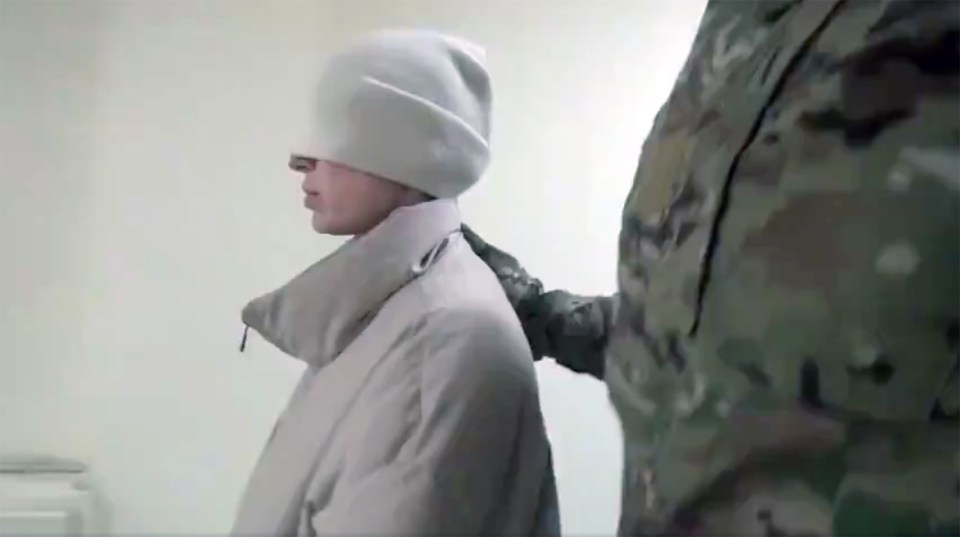 Russia released footage of Karelina behind bars