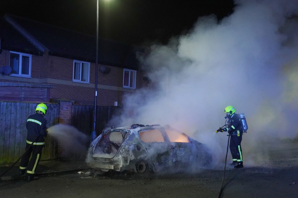 Firefighters battled to put out the blaze