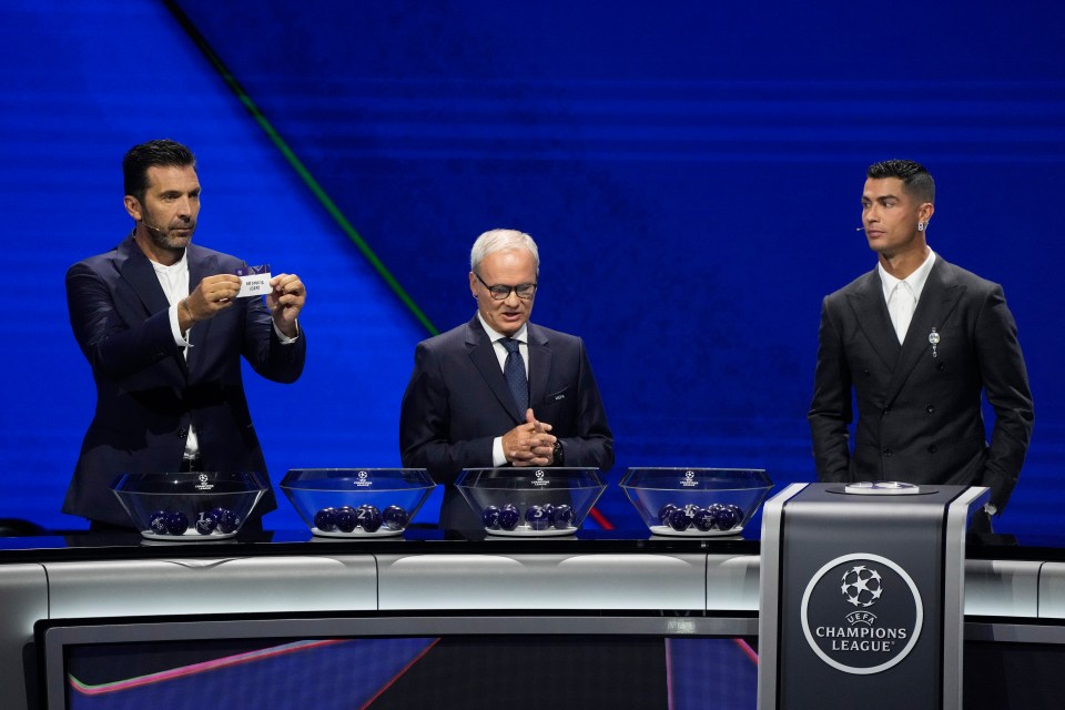 Cristiano Ronaldo played a big part in the Champions League draw along with former team-mate Gianluigi Buffon