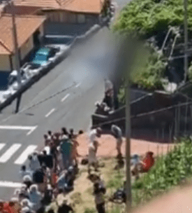 Onlookers watched on in horror after the girl reportedly tried to cross the road