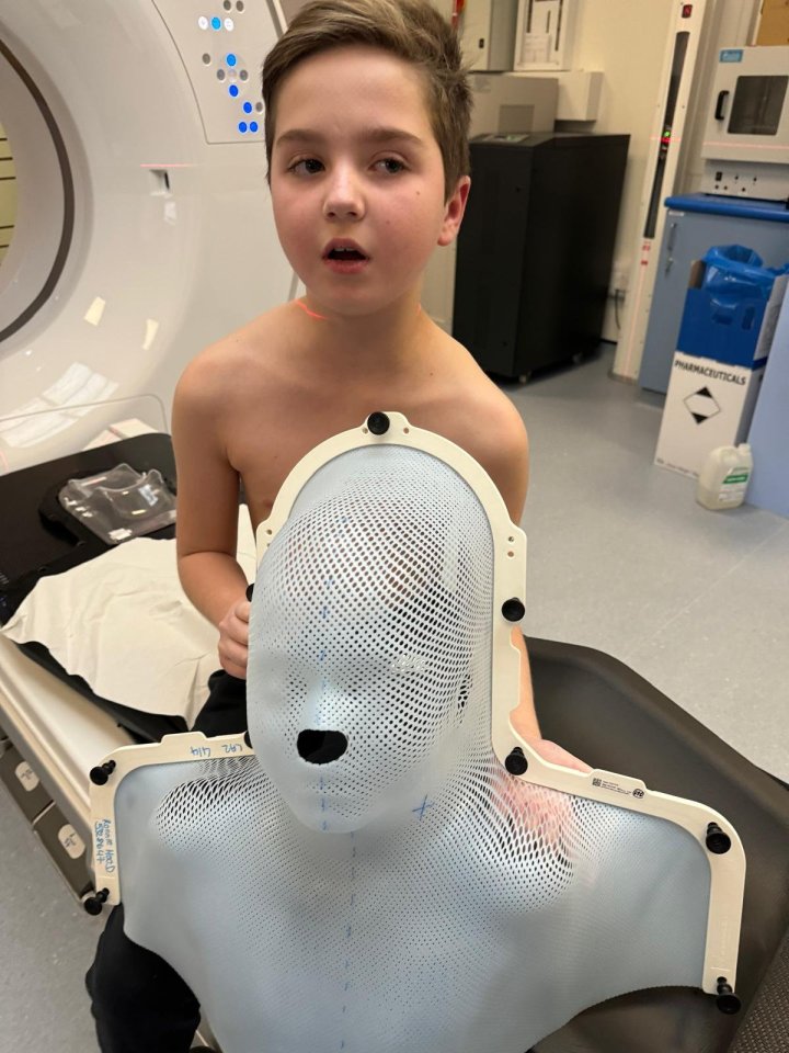 The schoolboy having radiotherapy in April 2024