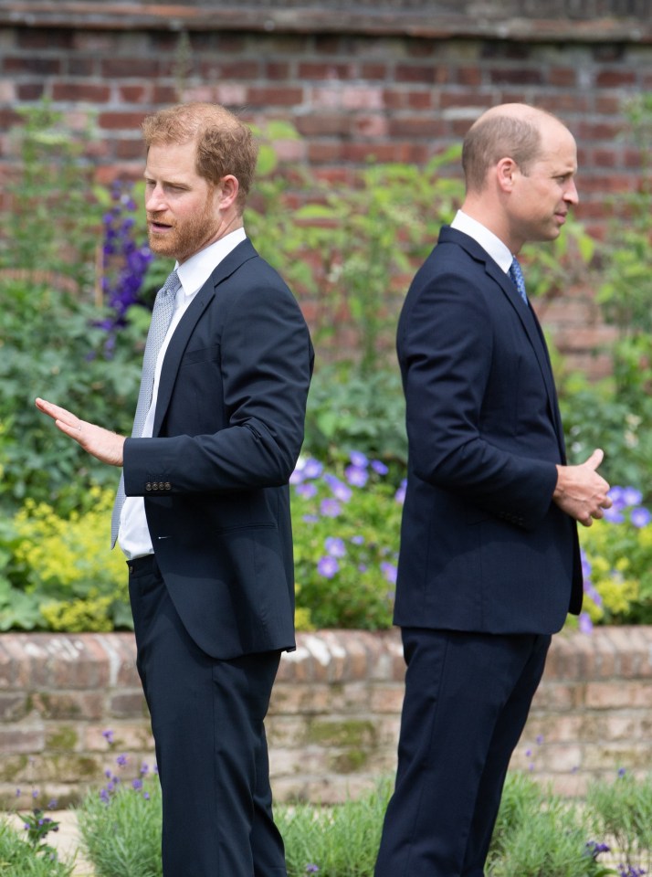 Princes William and Harry did not speak to each other despite standing 'virtually back to back' at a funeral for their uncle