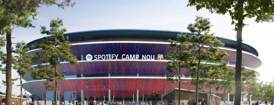 an artist 's impression of the spotify camp nou stadium