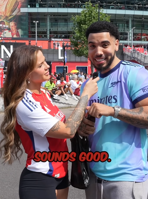 Demi's boyfriend Miami appeared in an Arsenal fan's video over the weekend