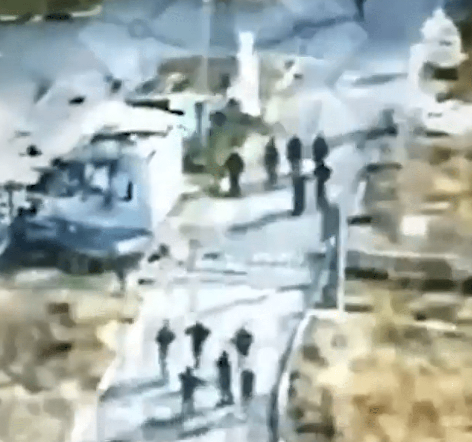 Drone footage showing captive Russian soldiers near Russia's Kursk region