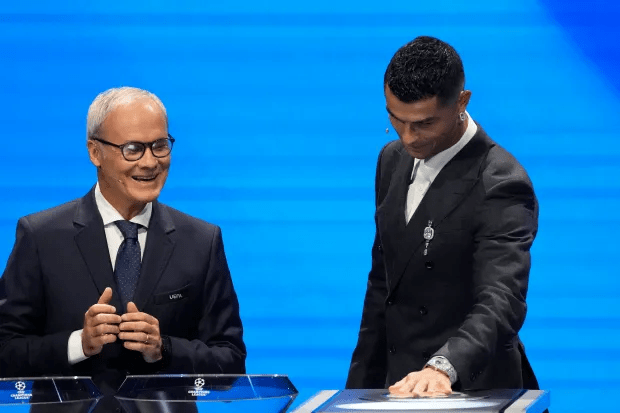 CR7 was give the role as 'button presser' during the draw