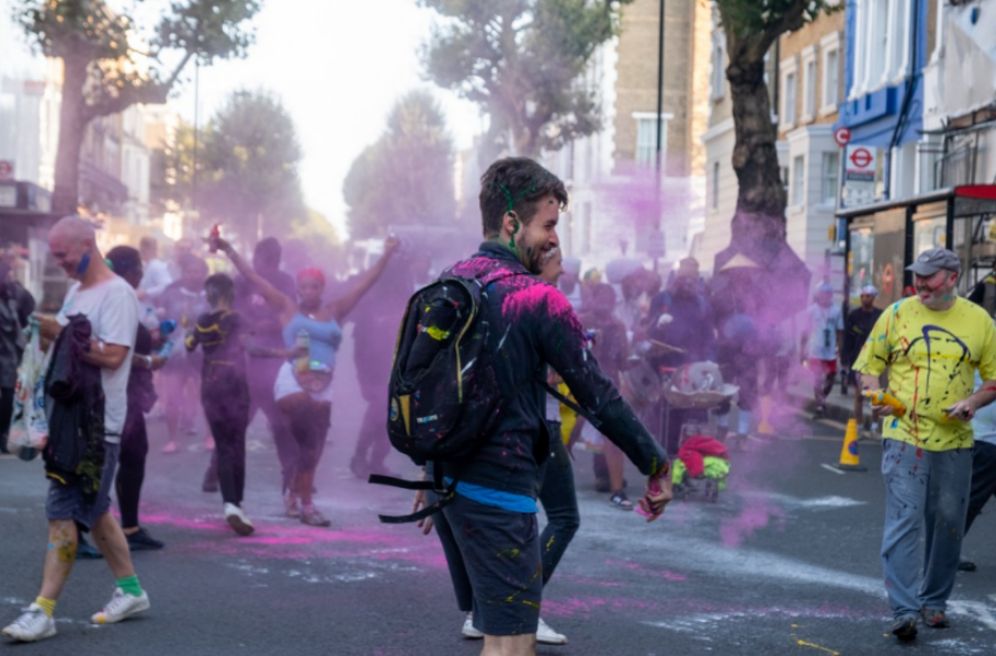 Paint the town... pink? Revellers hit the streets for Notting Hill Carnival