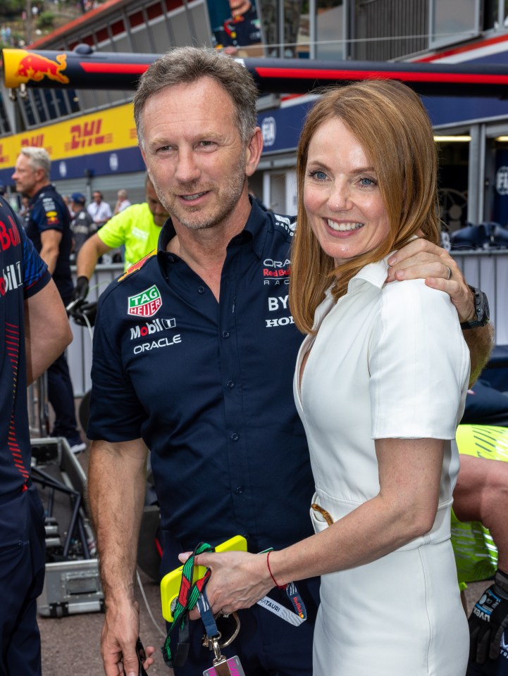 MONTE-CARLO, MONACO - MAY 28: Geri Halliwell Horner and Christian Horner attend the F1 Grand Prix of Monaco at Circuit de Monaco on May 28, 2023 in Monte-Carlo, Monaco. (Photo by Arnold Jerocki/FilmMagic)