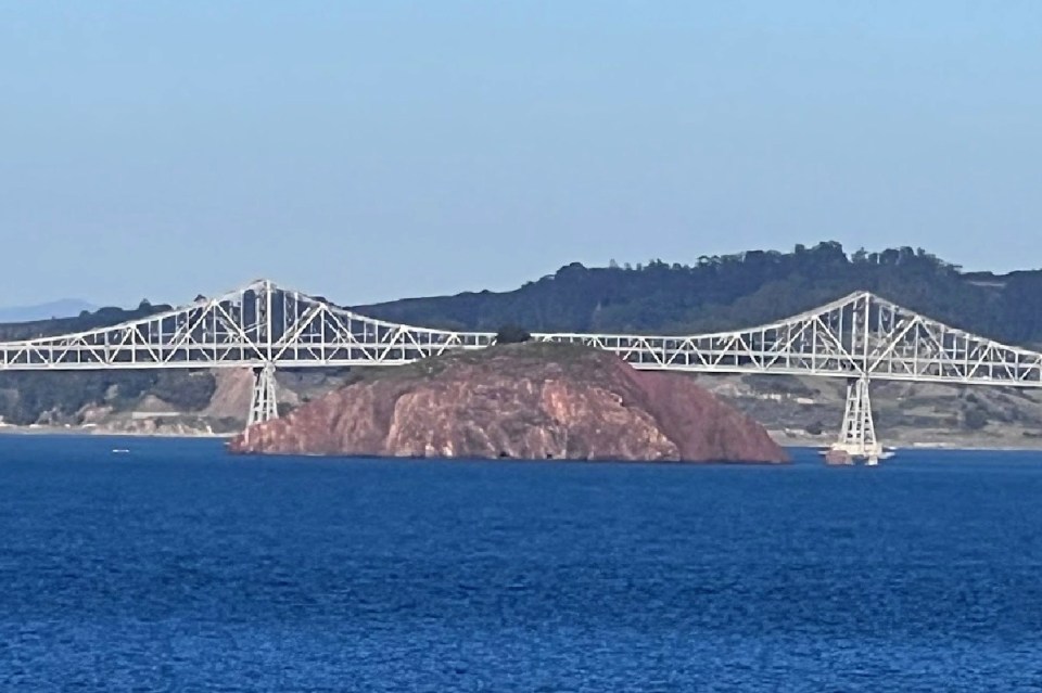 The island sits really near the Richmond-San Rafael Bridge