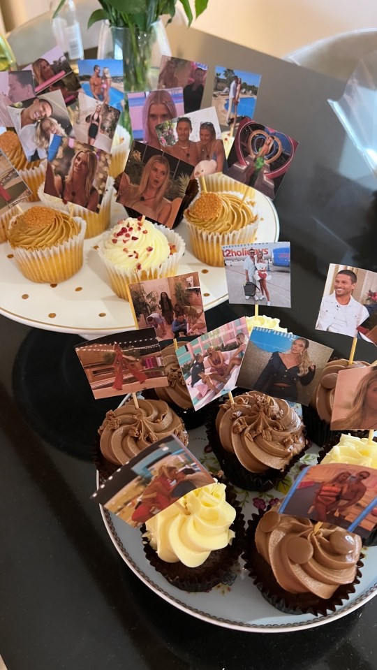 They had cupcakes made with pictures of their best moments sticking out from the icing