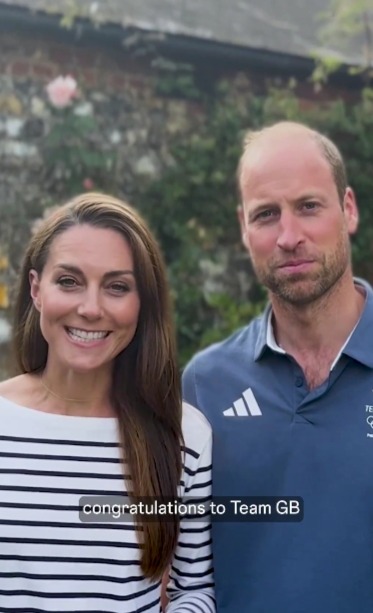 Kate and William appeared in a video congratulating Team GB