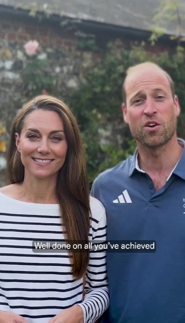 The couple shot the video in the garden, with William sporting a stubble beard