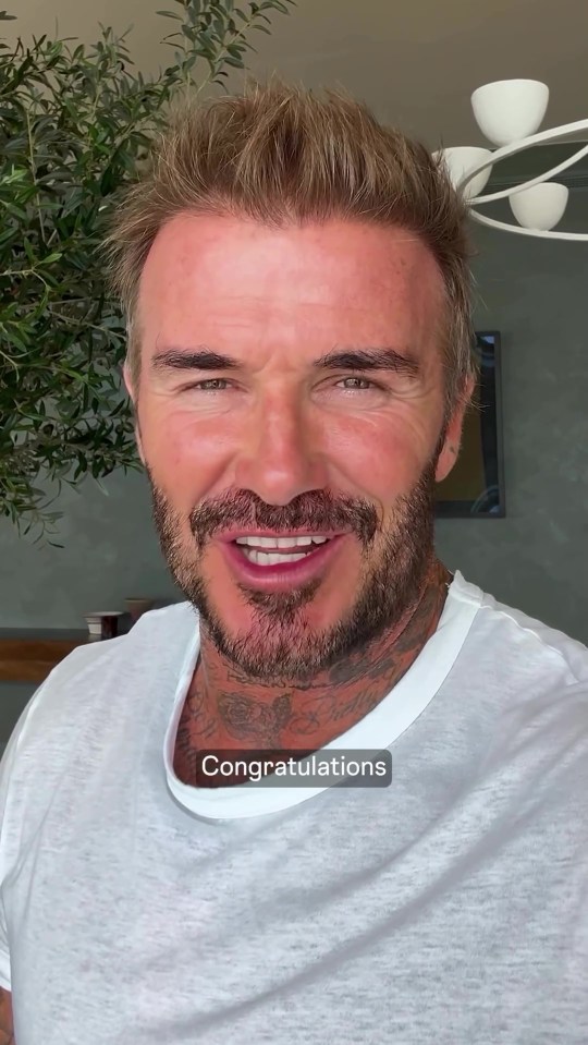 David Beckham also appeared in the video congratulating Team GB