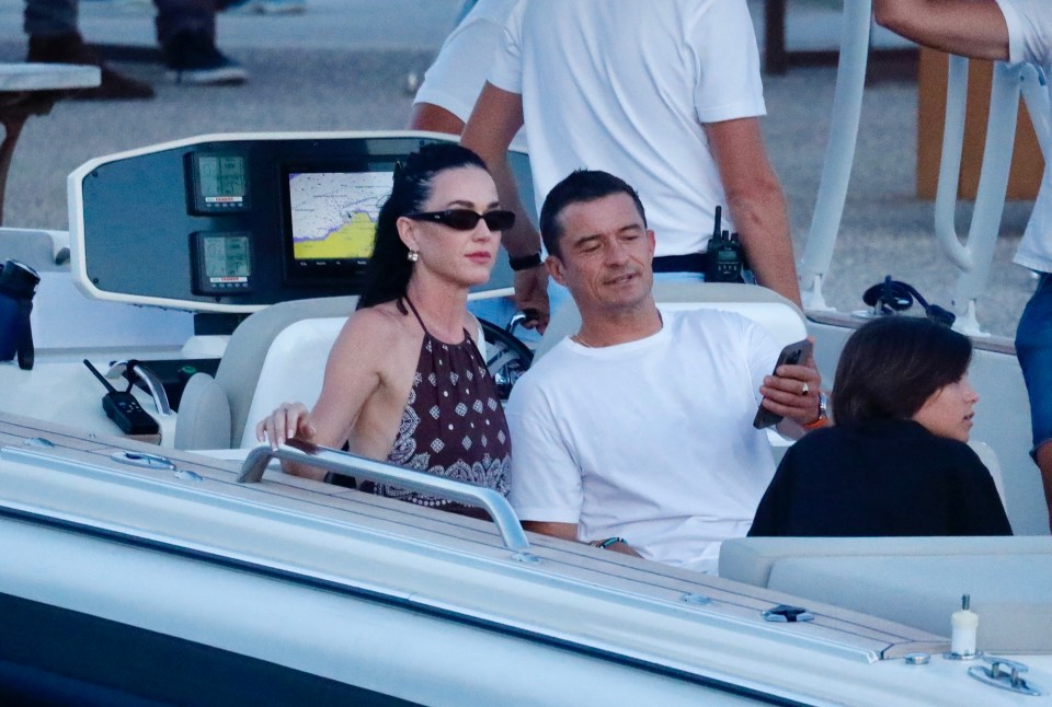 Katy with Orlando Bloom at Saint Tropez harbor