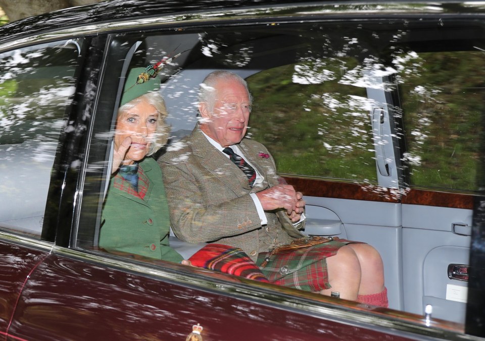 King Charles and Queen Camilla at Crathie Church today