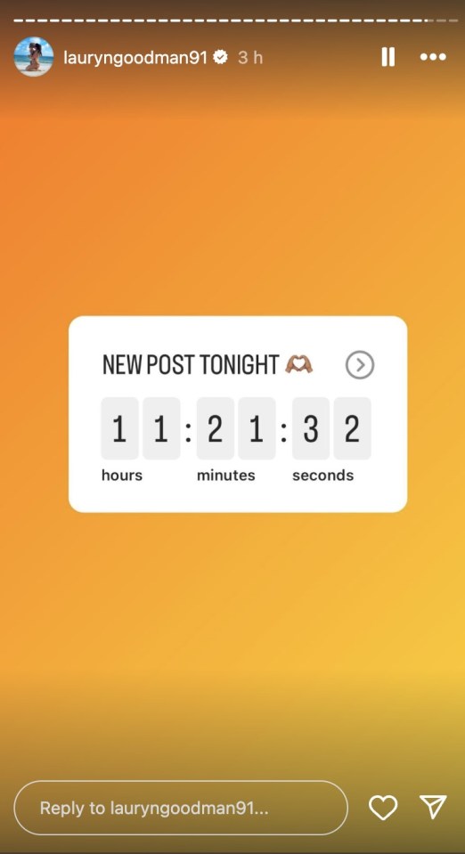 Lauryn has uploaded a countdown timer on her Instagram Stories