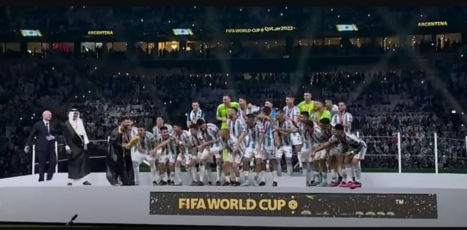 Lionel Messi's World Cup-winning celebration was emulated by Salem Al-Dawsari