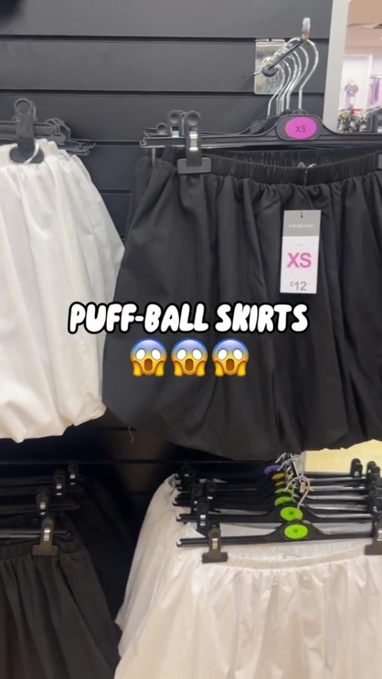 a display of puff-ball skirts in a store