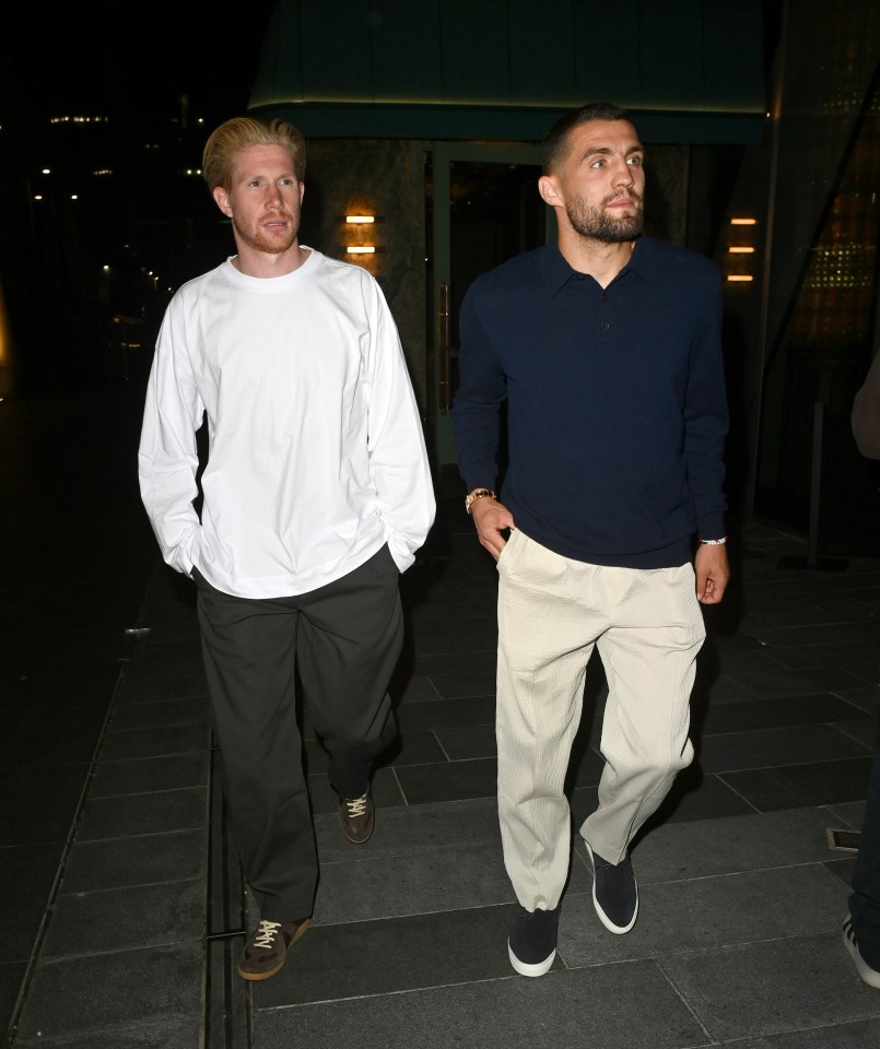 Kevin de Bruyne and Mateo Kovacic were also snapped at the party